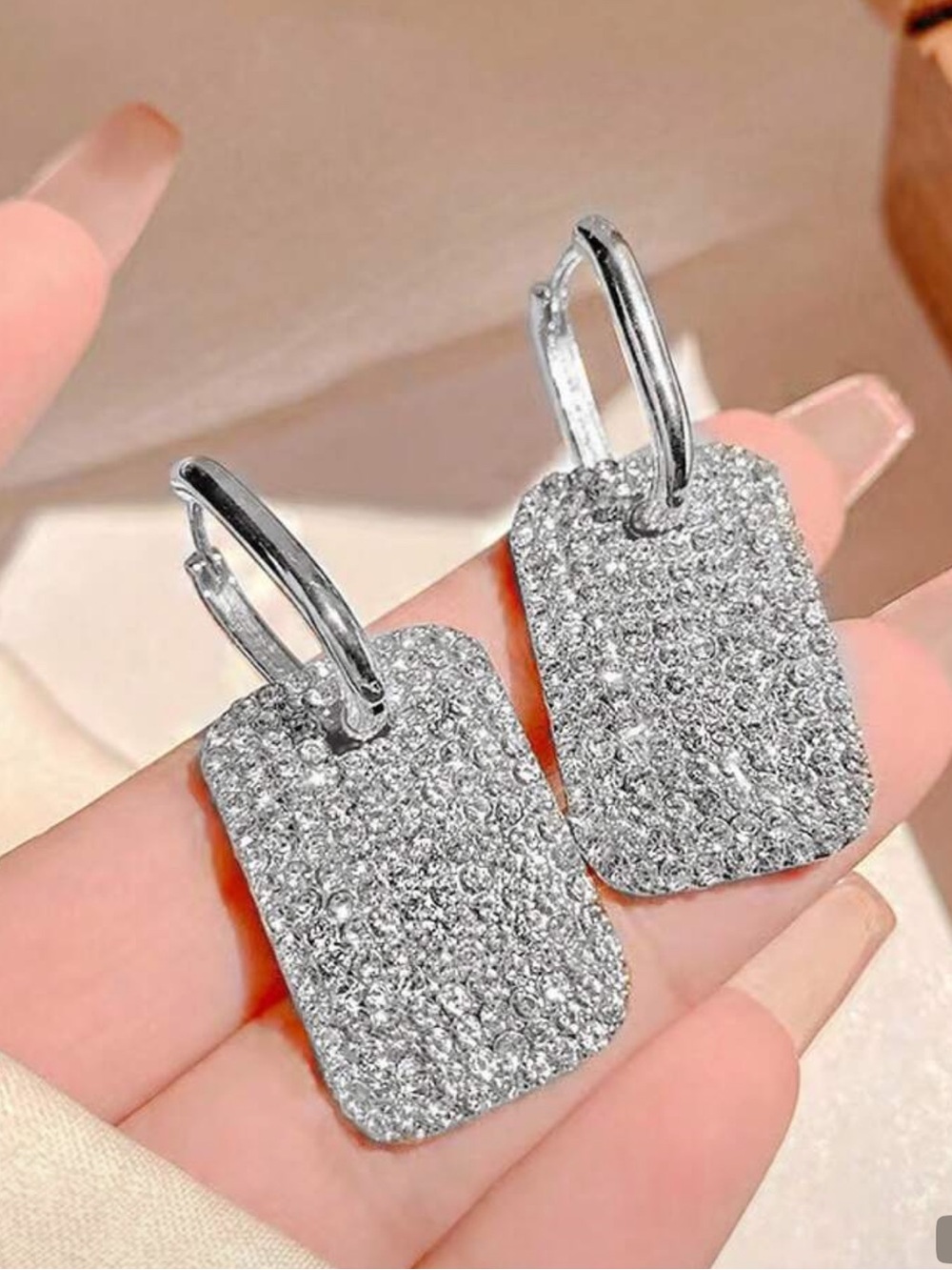 Elegant Silver Dangle Earrings NWOT